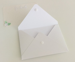 darilna kuverta za krst - biserna